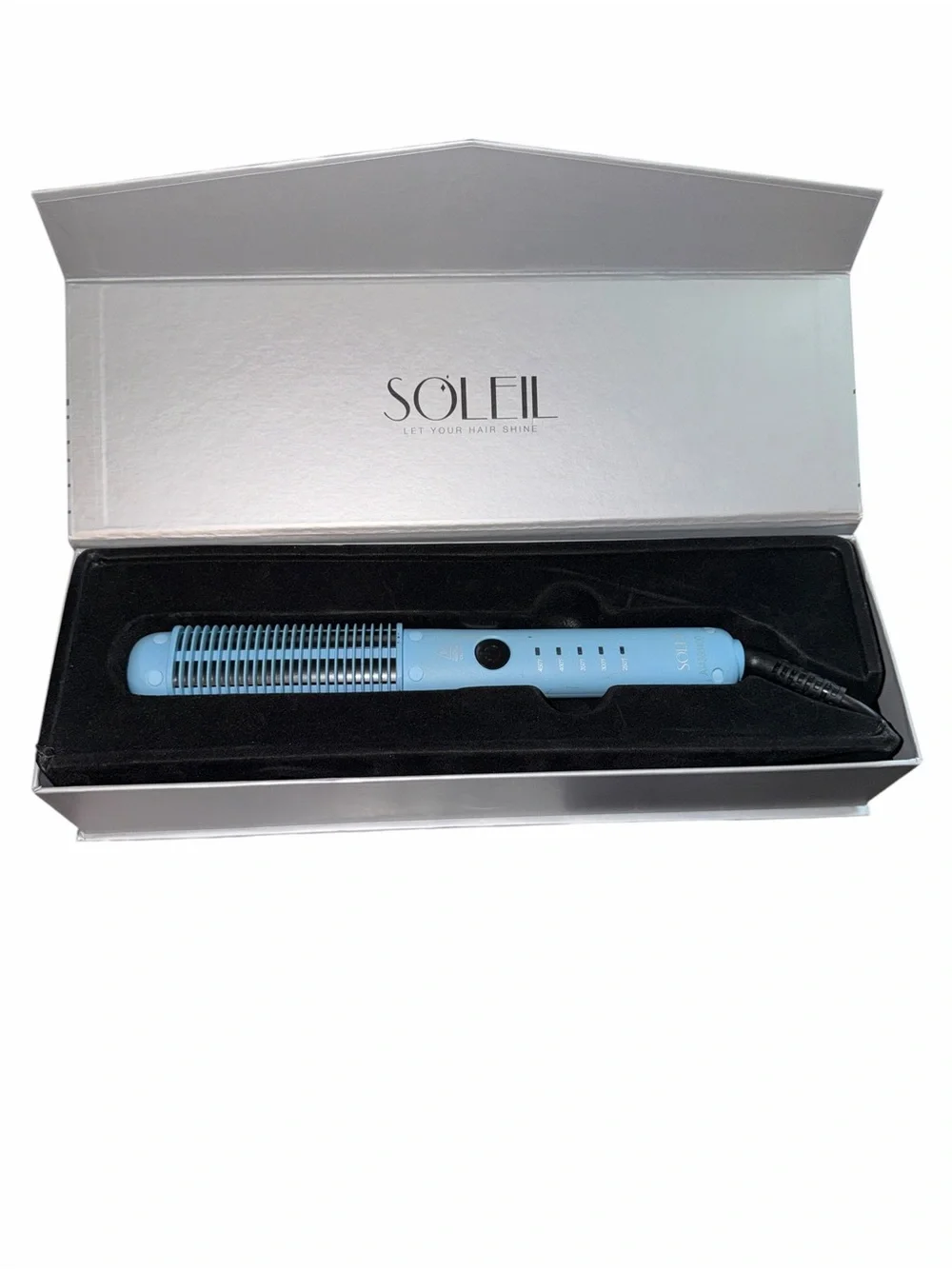 Soleil Baby Blue Styling Comb - Portable Heated Hair Brush